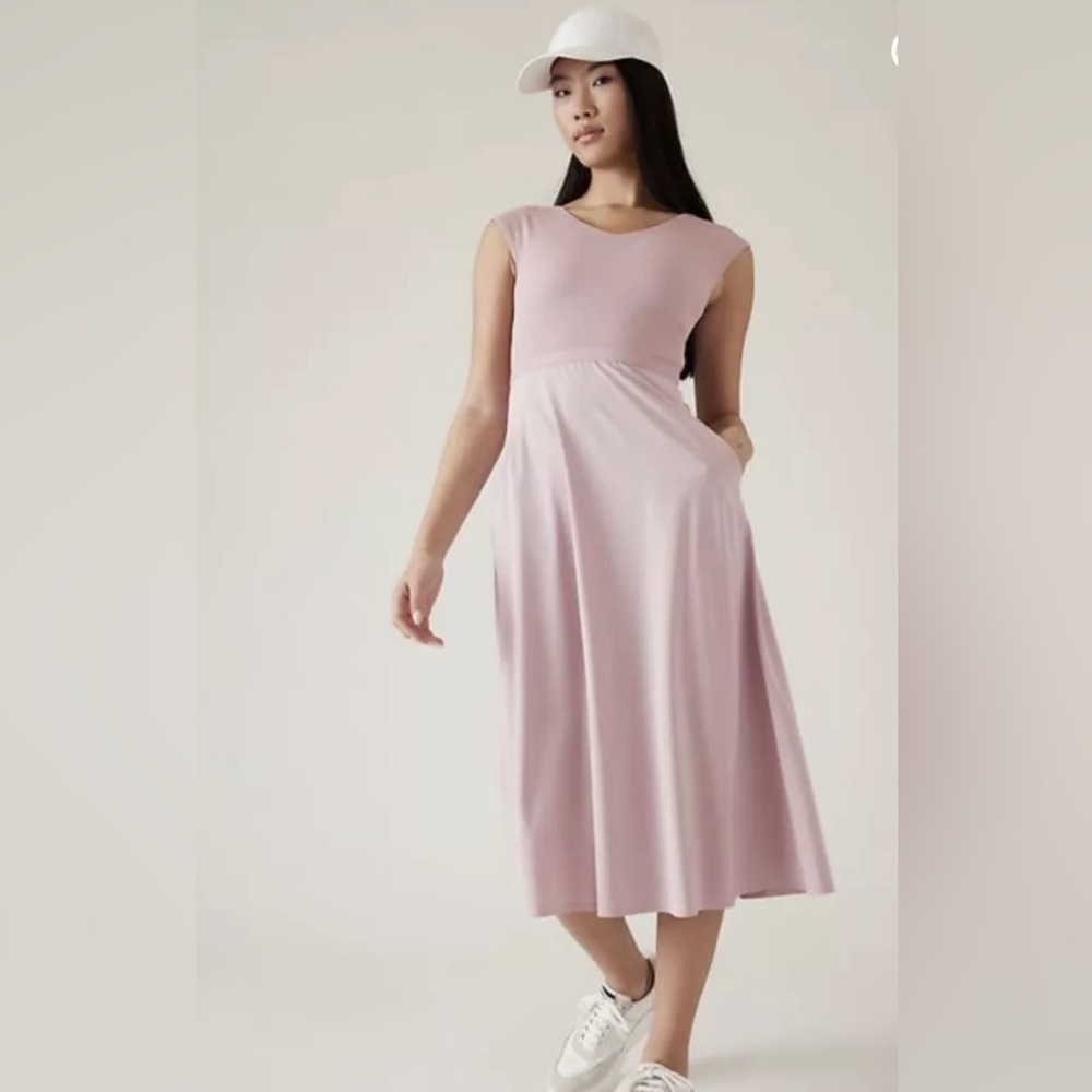 Athleta Ryder Midi Dress, Smoked Mauve, XS, NWOT